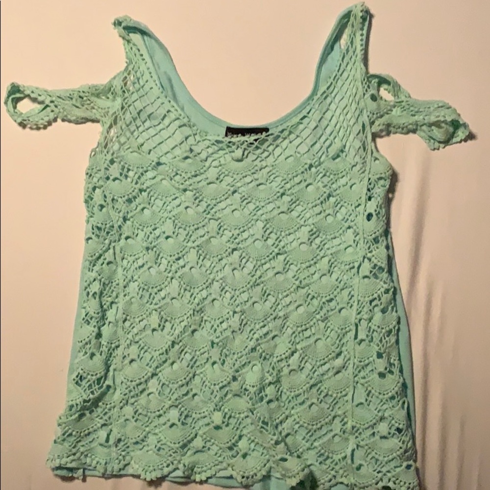 Crocheted cold shoulder top